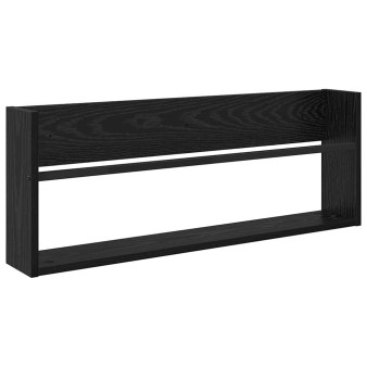 Magazin állvány polcokkal fekete tölgy 80 x 12 x 30 cm faanyag