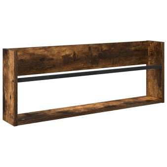Magazin állvány polcokkal füstölt tölgy 80 x 12 x 30 cm faanyag