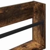 Magazin állvány 2 pcs füstölt tölgy 80 x 12 x 30 cm faanyag