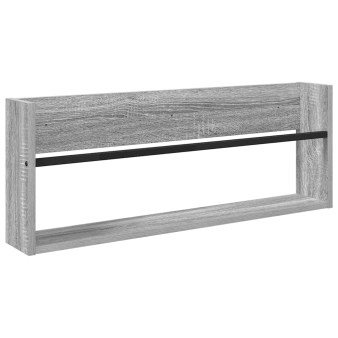 Magazin állvány polcokkal szürke sonoma 80 x 12 x 30 cm faanyag