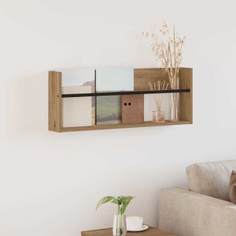 Magazin állvány polcokkal artisan tölgy 80 x 12 x 30 cm faanyag