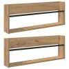 Magazin állvány 2 pcs artisan tölgy 80 x 12 x 30 cm faanyag