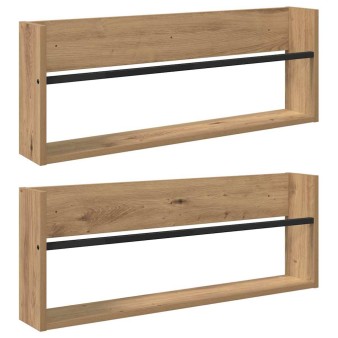 Magazin állvány 2 pcs artisan tölgy 80 x 12 x 30 cm faanyag