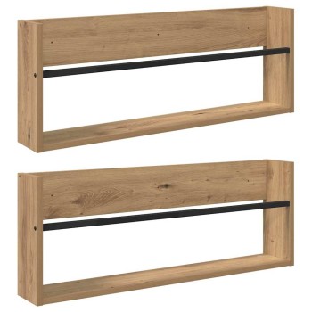 Magazin állvány 2 pcs artisan tölgy 80 x 12 x 30 cm faanyag