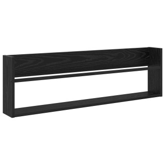Magazin állvány polcokkal fekete tölgy 100 x 12 x 30 cm faanyag