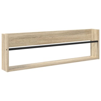 Magazin állvány polcokkal sonoma tölgy 100 x 12 x 30 cm faanyag