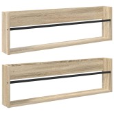 Magazin állvány 2 pcs sonoma tölgy 100 x 12 x 30 cm faanyag