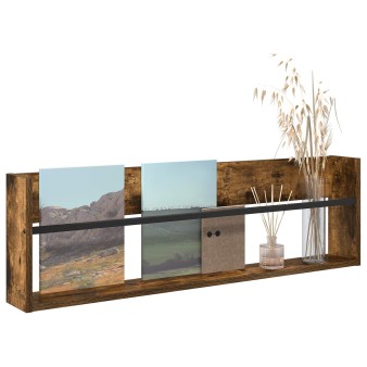 Magazin állvány füstölt tölgy 100 x 12 x 30 cm faanyag