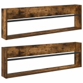 Magazin állvány 2 pcs füstölt tölgy 100 x 12 x 30 cm faanyag