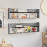 Magazin állvány 2 pcs szürke sonoma 100 x 12 x 30 cm faanyag Magazin állvány 2 pcs szürke sonoma 100 x 12 x 30 cm faanyag
