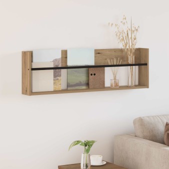Magazin állvány artisan tölgy 100 x 12 x 30 cm faanyag