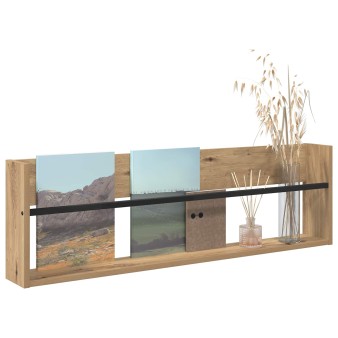 Magazin állvány artisan tölgy 100 x 12 x 30 cm faanyag