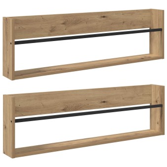Magazin állvány 2 pcs artisan tölgy 100 x 12 x 30 cm faanyag