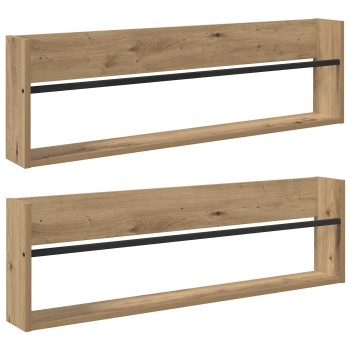 Magazin állvány 2 pcs artisan tölgy 100 x 12 x 30 cm faanyag