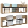 Magazin állvány 2 pcs artisan tölgy 100 x 12 x 30 cm faanyag
