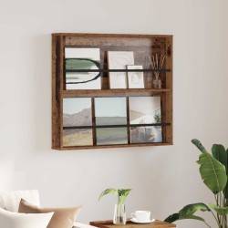 Magazin állvány polcokkal öreg fa 80 x 12 x 70 cm faanyag