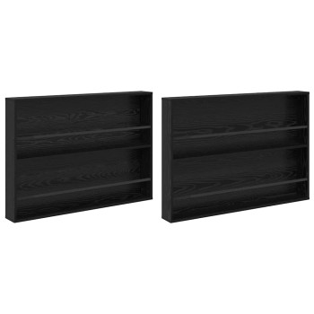 Magazin állvány 2 pcs fekete tölgy 100 x 12 x 70 cm faanyag