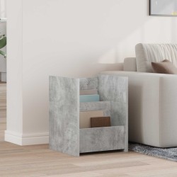 Oldal asztal polcokkal beton szürke 35 x 35 x 45 cm faanyag