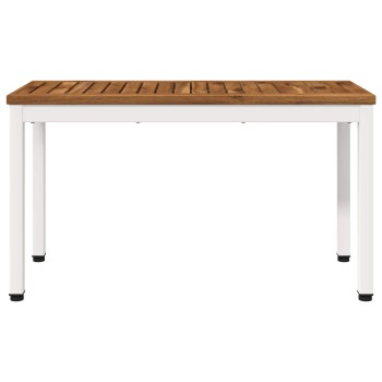 Kerti pad 80,5 x 35 x 45 cm tömör akácfa természetes és fehér