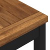 Kerti pad 108,5 x 35 x 45 cm tömör akácfa természetes és fekete