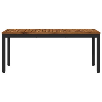 Kerti pad 108,5 x 35 x 45 cm tömör akácfa természetes és fekete