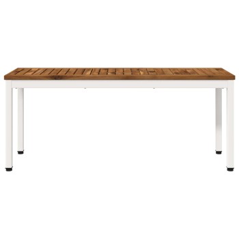 Kerti pad 108,5 x 35 x 45 cm tömör akácfa természetes és fehér