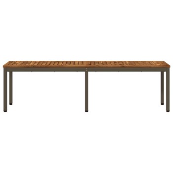 Kerti pad 161 x 35 x 45 cm tömör akácfa természetes és kávé