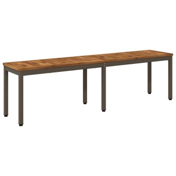 Kerti pad 161 x 35 x 45 cm tömör akácfa természetes és kávé