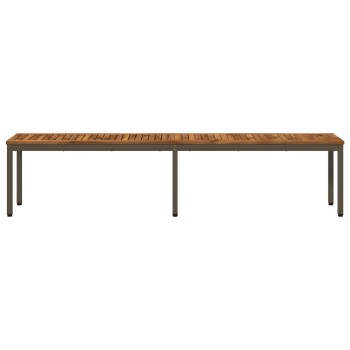 Kerti pad 201 x 35 x 45 cm tömör akácfa természetes és kávé