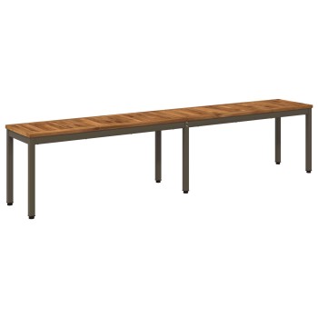 Kerti pad 201 x 35 x 45 cm tömör akácfa természetes és kávé
