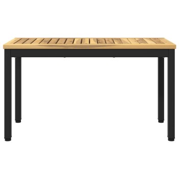 Kerti pad 80,5 x 35 x 45 cm tömör akácfa fehér és fekete