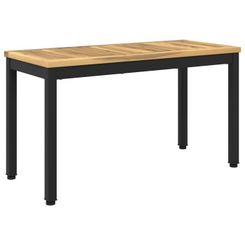 Kerti pad 80,5 x 35 x 45 cm tömör akácfa fehér és fekete