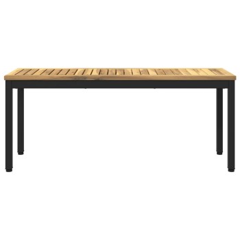 Kerti pad 108,5 x 35 x 45 cm tömör akácfa fehér és fekete