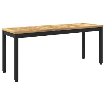 Kerti pad 108,5 x 35 x 45 cm tömör akácfa fehér és fekete