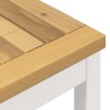 Kerti pad 108,5 x 35 x 45 cm tömör akácfa fehér négyszögletes
