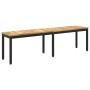 Kerti pad 161 x 35 x 45 cm tömör akácfa fehér és fekete