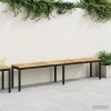 Kerti pad 201 x 35 x 45 cm tömör akácfa fehér és fekete
