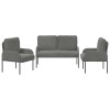 Ülőgarnitúrák 3 pcs sötétszürke 115 x 56 x 80 cm furnér