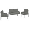 Ülőgarnitúrák 3 pcs sötétszürke 115 x 56 x 80 cm furnér