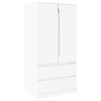 Ruhásszekrény fiókkal fehér 79,5 x 49 x 156 cm mérnöki fa