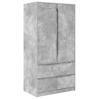 Ruhásszekrény beton szürke 79,5 x 49 x 156 cm mérnöki fa