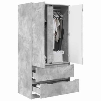 Ruhásszekrény beton szürke 79,5 x 49 x 156 cm mérnöki fa