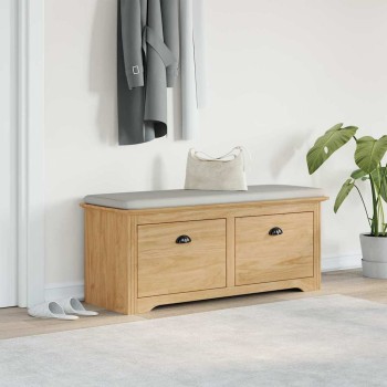 Előszoba pad fiókkal bodo méz barna 118 x 40 x 50 cm faanyag
