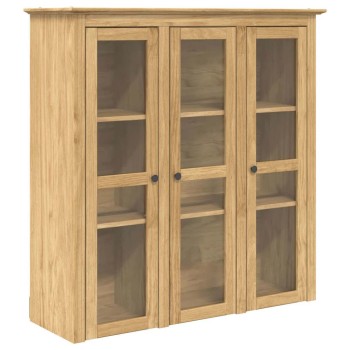 Üvegajtós tároló bodo méz barna 115,5 x 38,5 x 117,7 cm
