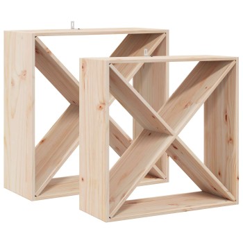 Borágas 2 pcs természetes 62 x 25 x 62 cm tömör fenyőfa