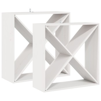 Borágas 2 pcs fehér 62 x 25 x 62 cm tömör fenyőfa