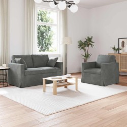 Kanapé 2 pcs sötétszürke