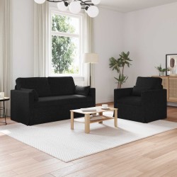 Kanapé 2 pcs fekete fém