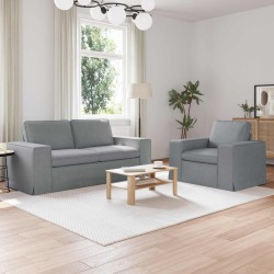 Kanapé 2 pcs világosszürke fém