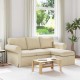 Kanapé krém 215 x 138 x 80 cm fém